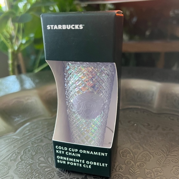 ✨NWT Starbucks 2022 Jeweled Holiday White Keychain Ornament✨ - Picture 1 of 3